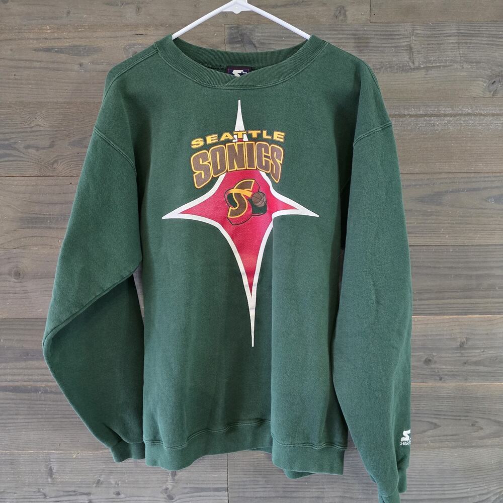 Men’s Vintage Starter NBA Seattle SuperSonics Crewneck Sweatshirt Size M